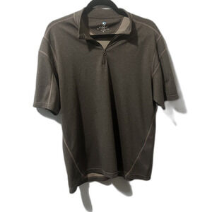 Kuhl Shirt Mens M Quarter Zip Brown Short Sleeve Coffeenna Outdoors Hiking
